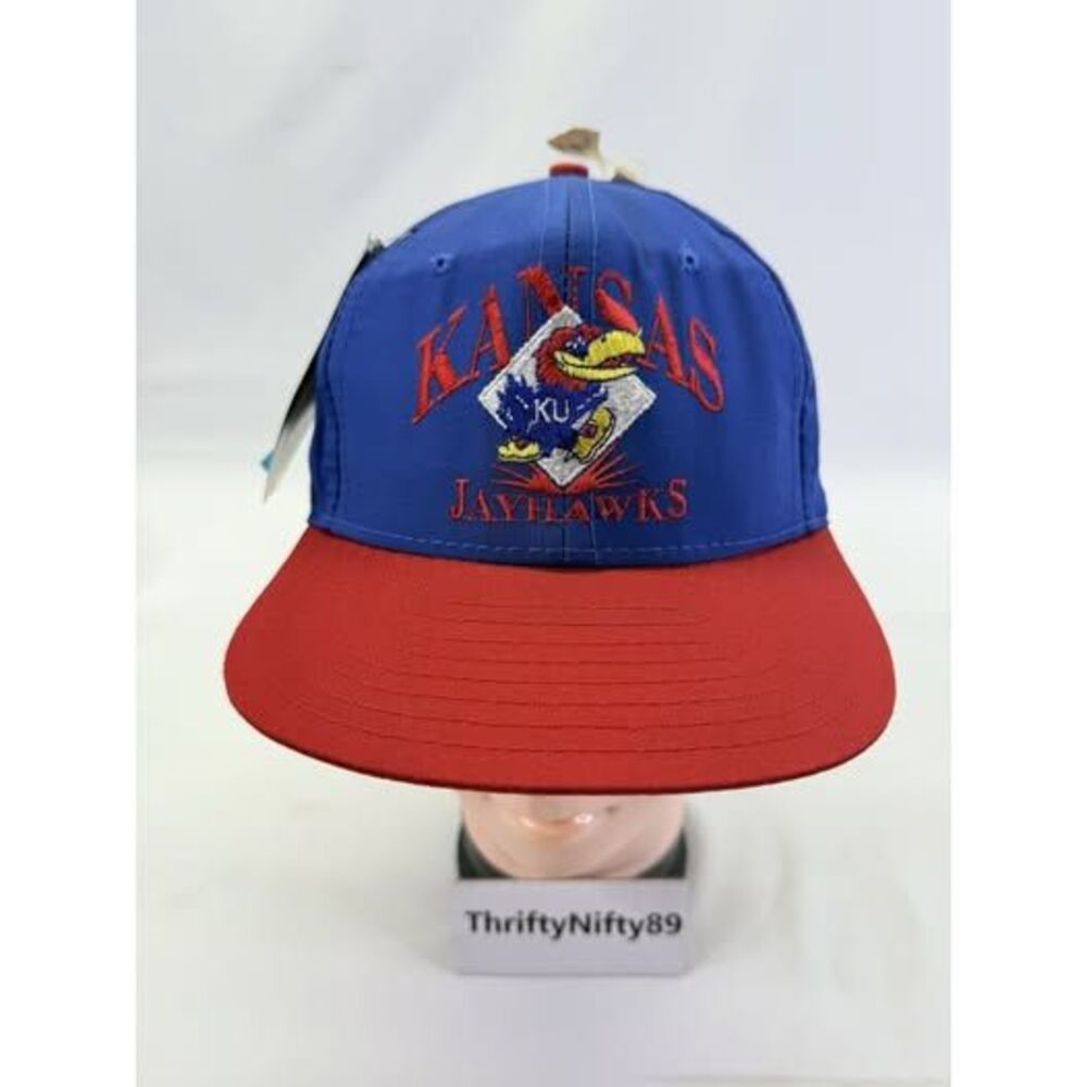 NWT ! Kansas Jayhawks Snapback Hat Designer Award Headwear 1984 RARE Vintage